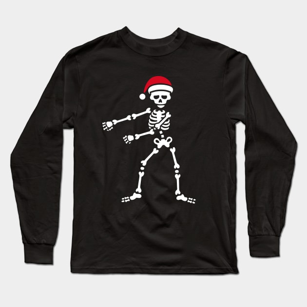 Floss dance flossing skeleton Santa Claus Christmas Long Sleeve T-Shirt by LaundryFactory